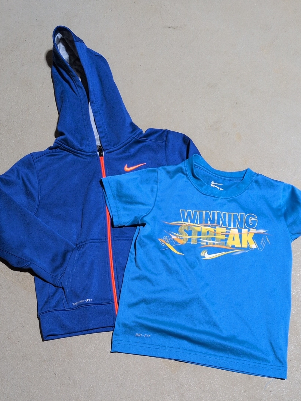 Nike Kids Blue Graphic Tee & Royal Zip Hoodie Set